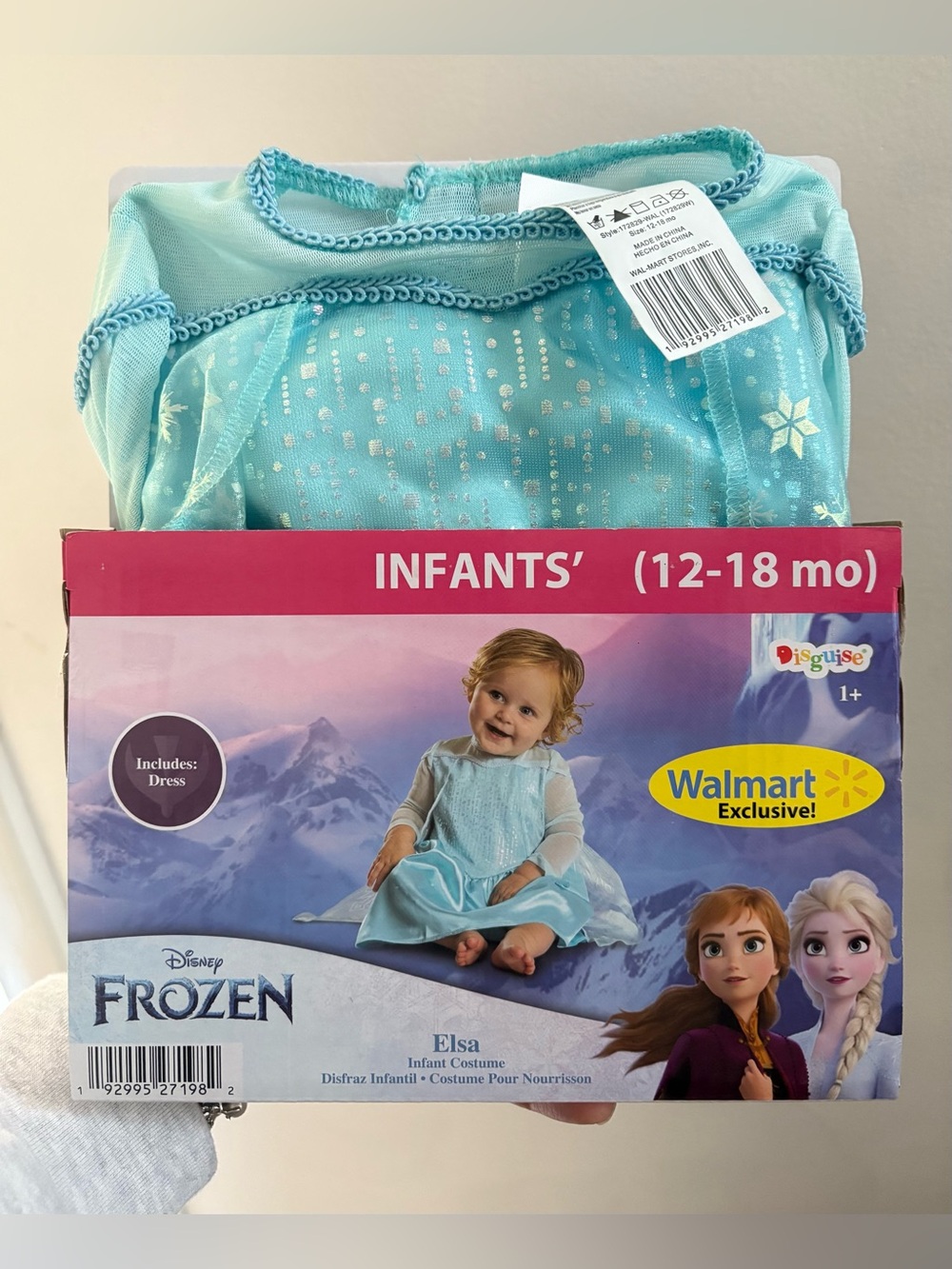 NEW Disney Frozen Elsa Halloween Costume for Infant Size 12-18M by Way To Celebr